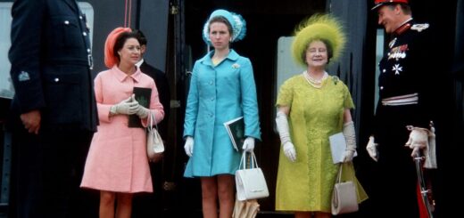 July, 1969. Marg, Anne and Queen Mother arrive in Caernarvon, Wales
